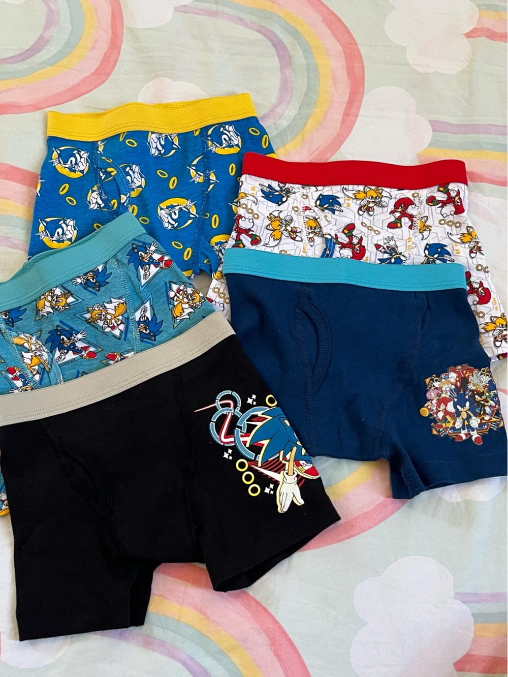New Boys Boxer Briefs Sonic The Hedgehog 5 Pack Cotton Size 4